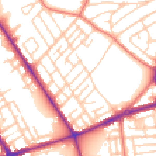 Daytime road noise heatmap for L20 6NW