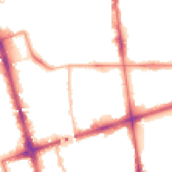 Night-time road noise heatmap for L20 7AL