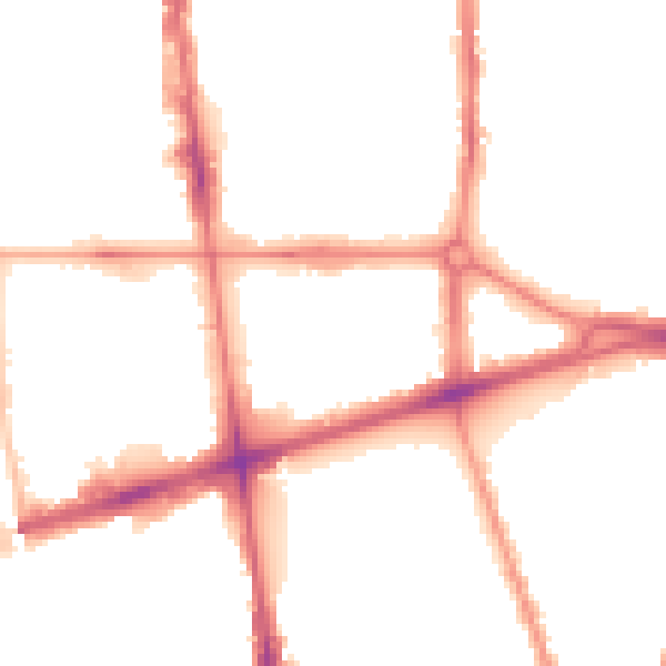 Night-time road noise heatmap for L20 7BD