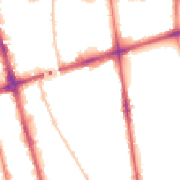 Night-time road noise heatmap for L20 7DB