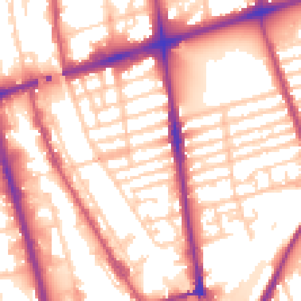 Daytime road noise heatmap for L20 7DW