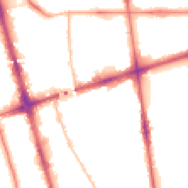Night-time road noise heatmap for L20 7EB
