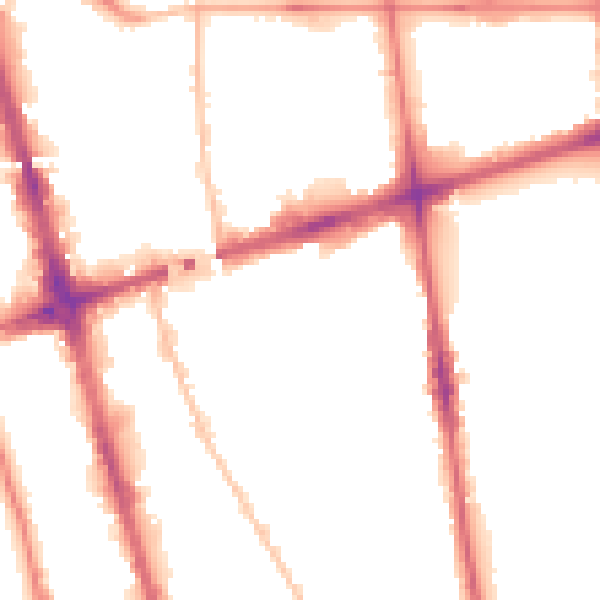 Night-time road noise heatmap for L20 7ES