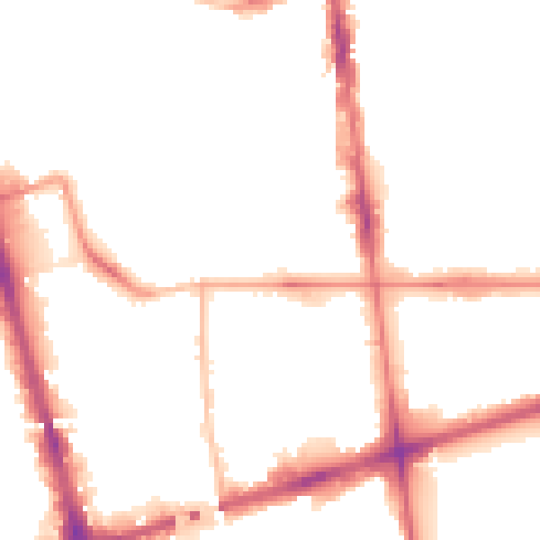 Night-time road noise heatmap for L20 7HJ