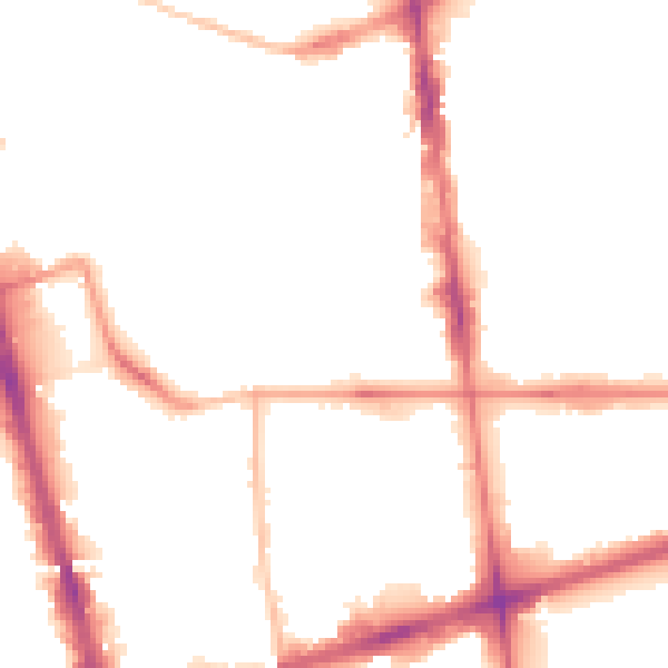 Night-time road noise heatmap for L20 7HN