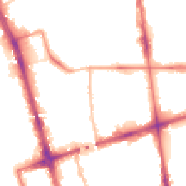 Night-time road noise heatmap for L20 7HR