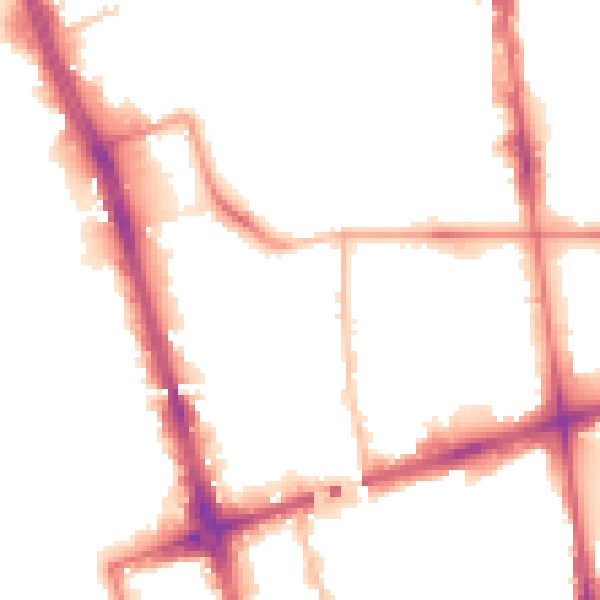 Night-time road noise heatmap for L20 8AT