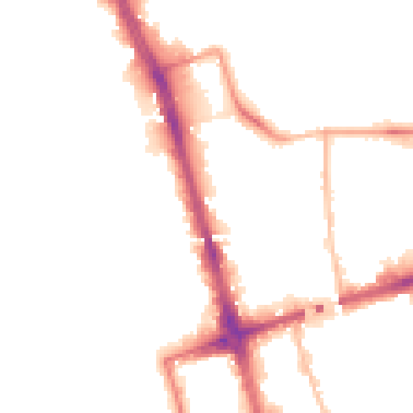 Night-time road noise heatmap for L20 8LA