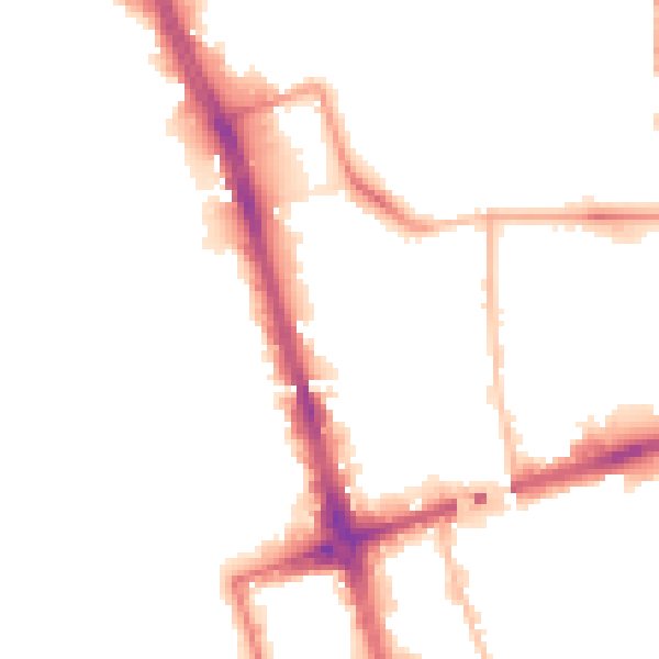 Night-time road noise heatmap for L20 8NA