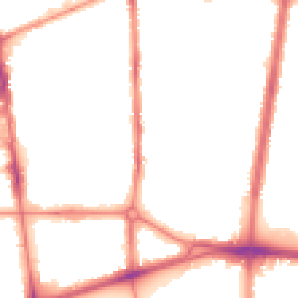 Night-time road noise heatmap for L20 9AH