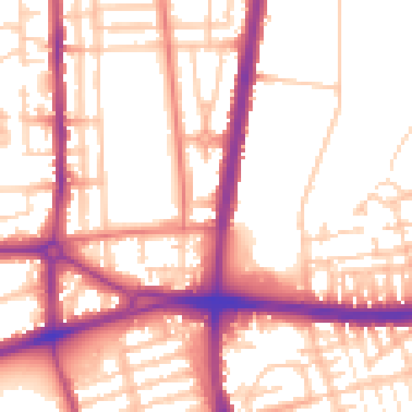 Daytime road noise heatmap for L20 9EP