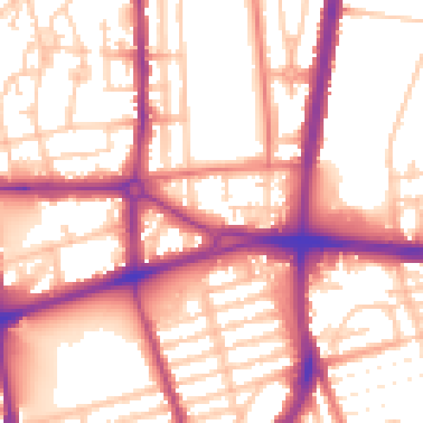 Daytime road noise heatmap for L20 9EY