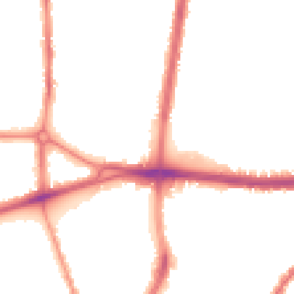 Night-time road noise heatmap for L20 9HA