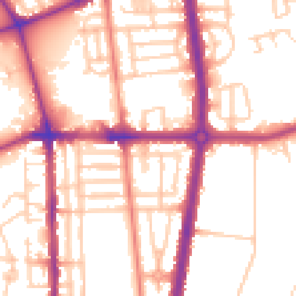 Daytime road noise heatmap for L20 9HY