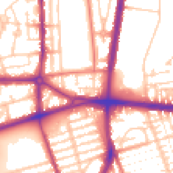 Daytime road noise heatmap for L20 9JR