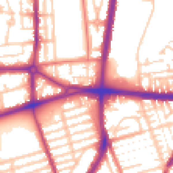 Daytime road noise heatmap for L20 9JU
