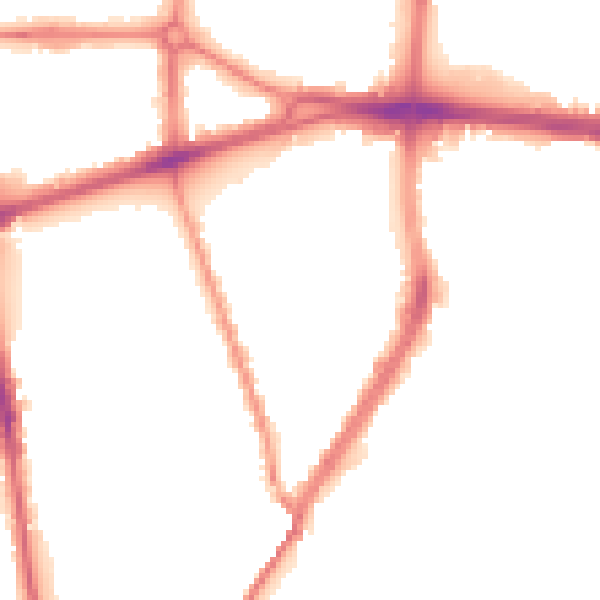 Night-time road noise heatmap for L20 9LE
