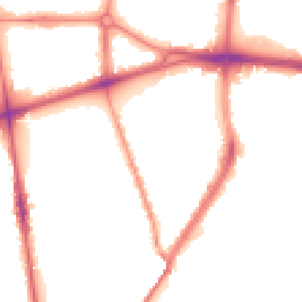 Night-time road noise heatmap for L20 9LY