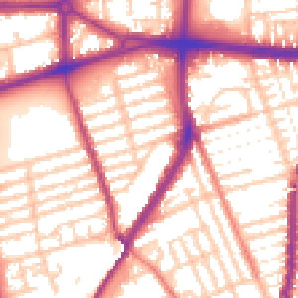 Daytime road noise heatmap for L20 9NE