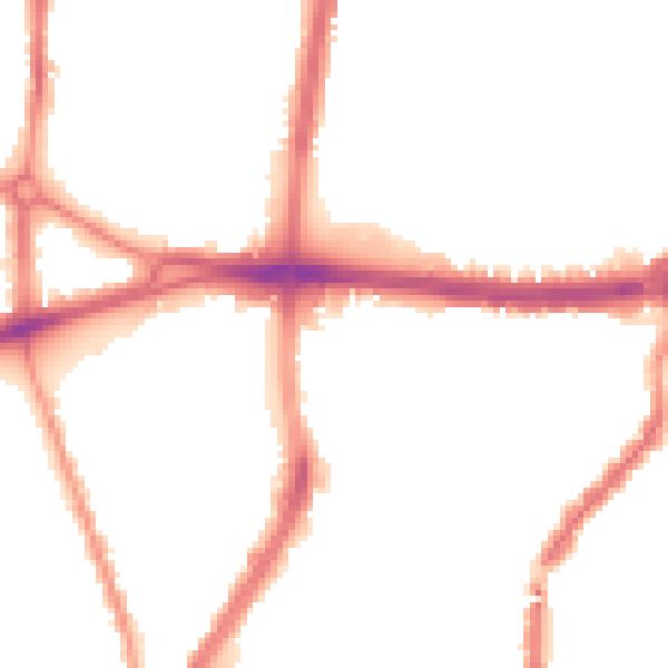 Night-time road noise heatmap for L20 9NT