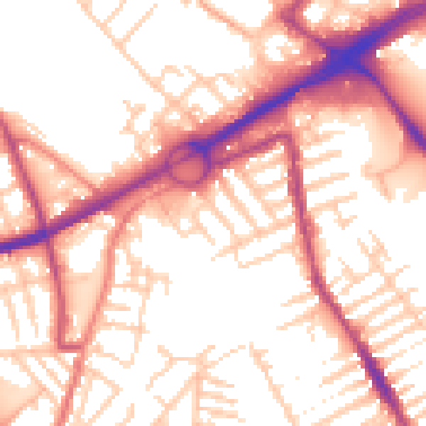 Daytime road noise heatmap for L21 6NB