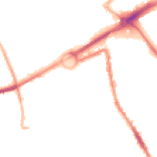 Night-time road noise heatmap for L21 6NB