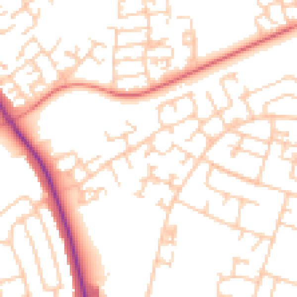 Daytime road noise heatmap for L32 1BQ