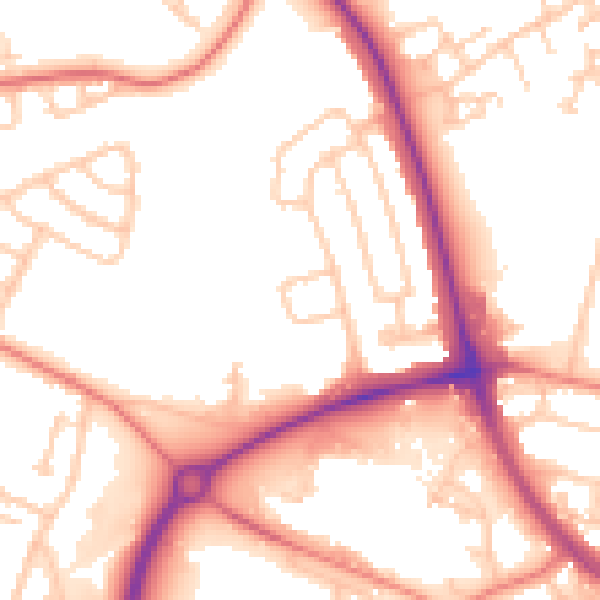 Daytime road noise heatmap for L32 1TJ