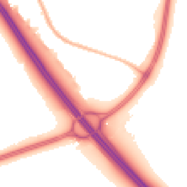 Night-time road noise heatmap for L32 4AG