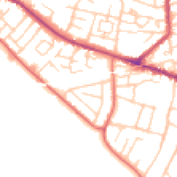 Daytime road noise heatmap for L35 9LQ