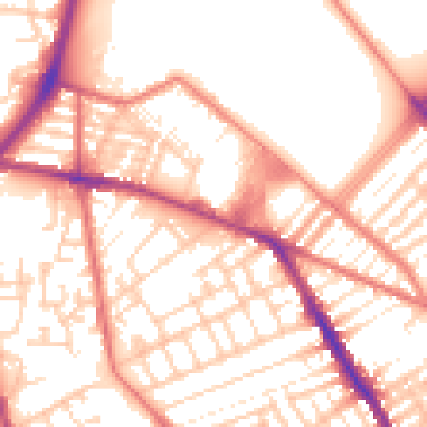Daytime road noise heatmap for L4 0RE