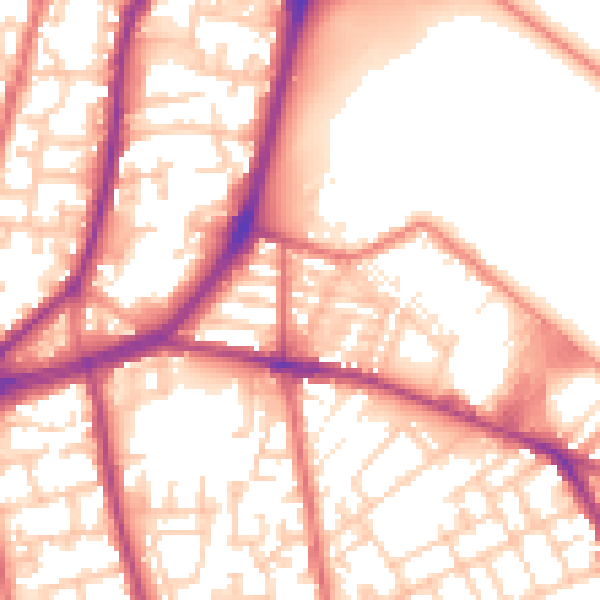 Daytime road noise heatmap for L4 0RJ