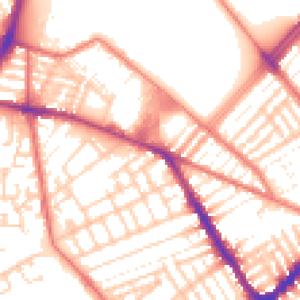 Daytime road noise heatmap for L4 0RQ