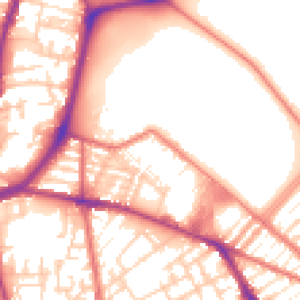 Daytime road noise heatmap for L4 0RT