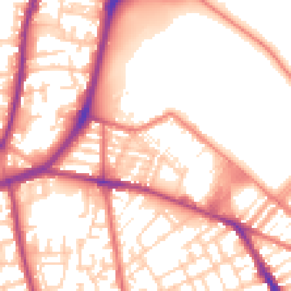 Daytime road noise heatmap for L4 0RU