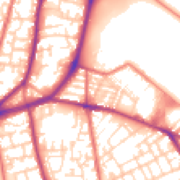 Daytime road noise heatmap for L4 0RW