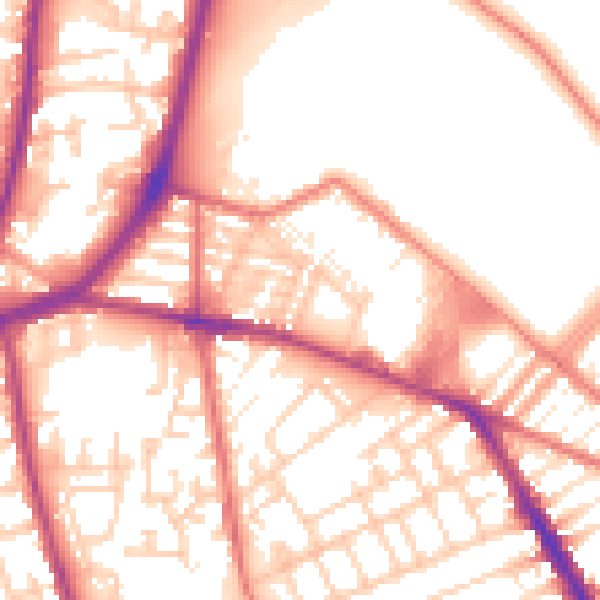 Daytime road noise heatmap for L4 0SR