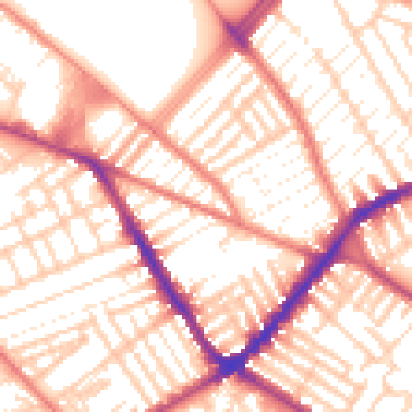 Daytime road noise heatmap for L4 0SY