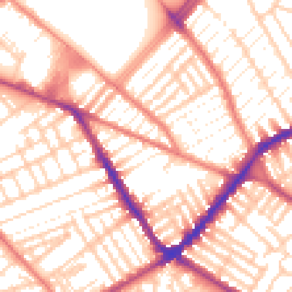 Daytime road noise heatmap for L4 0SZ