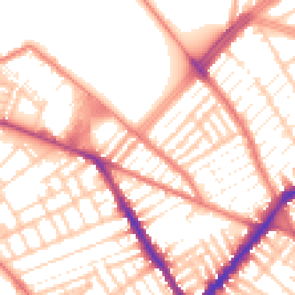 Daytime road noise heatmap for L4 0TJ