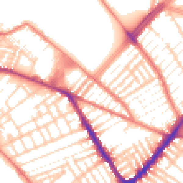Daytime road noise heatmap for L4 0TP