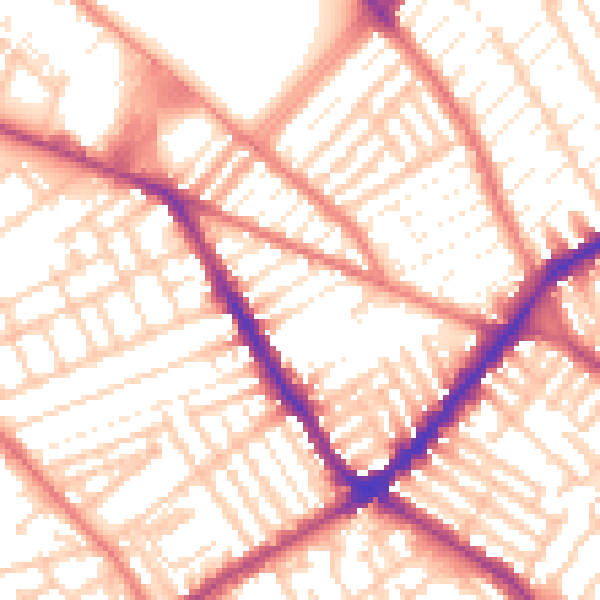 Daytime road noise heatmap for L4 0TY