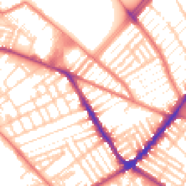 Daytime road noise heatmap for L4 0UA