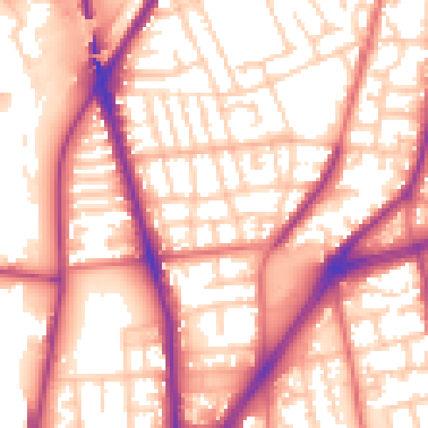 Daytime road noise heatmap for L4 1AE