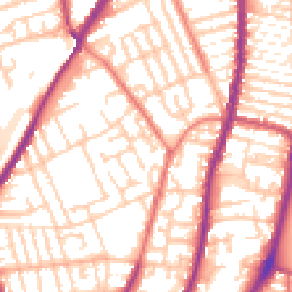 Daytime road noise heatmap for L4 1XN