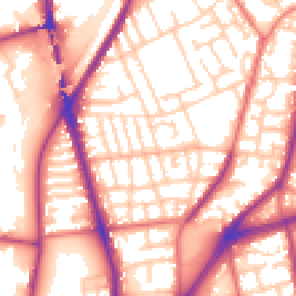 Daytime road noise heatmap for L4 1XZ