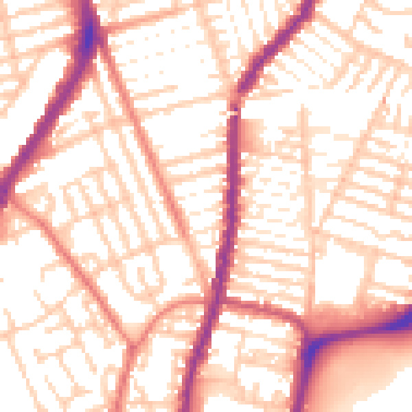 Daytime road noise heatmap for L4 3RP