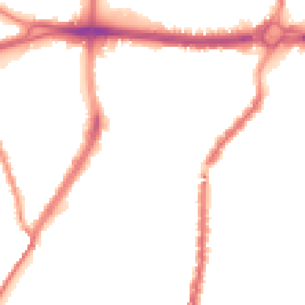Night-time road noise heatmap for L4 3RX