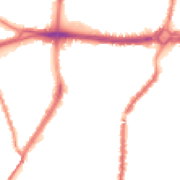 Night-time road noise heatmap for L4 3SB