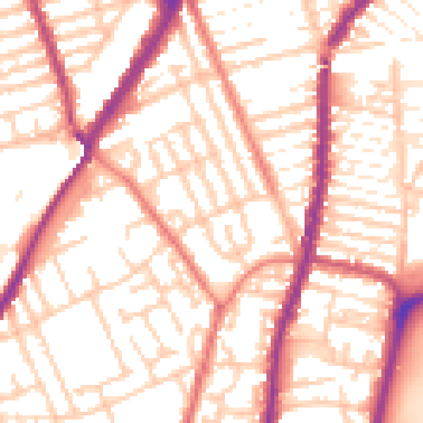 Daytime road noise heatmap for L4 3SR